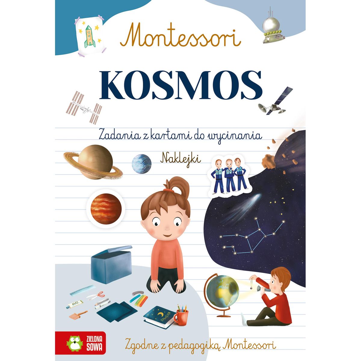 Książeczka edukacyjna Montessori. Kosmos. Zielona Sowa
