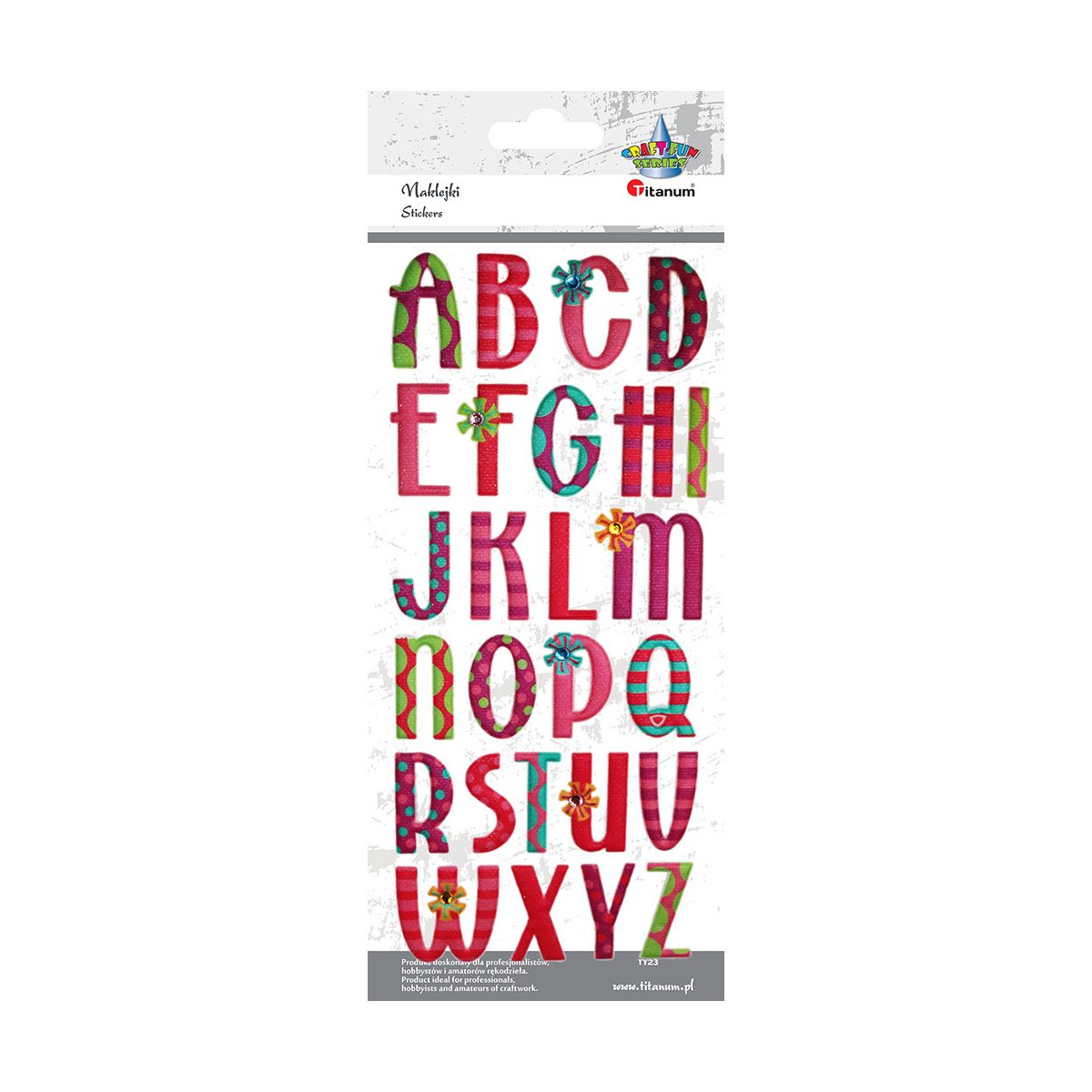 Naklejka (nalepka) Craft-Fun Series alfabet Titanum (TY23)