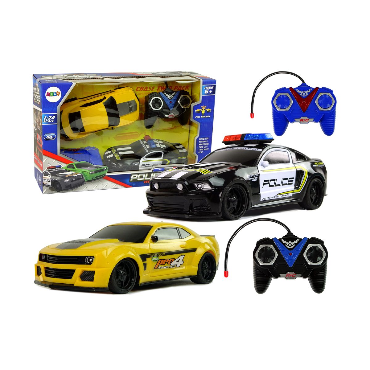 Samochód R/C Pościg Policyjny Patrol Żółte Auto Sportowe Piloty Lean (10254)