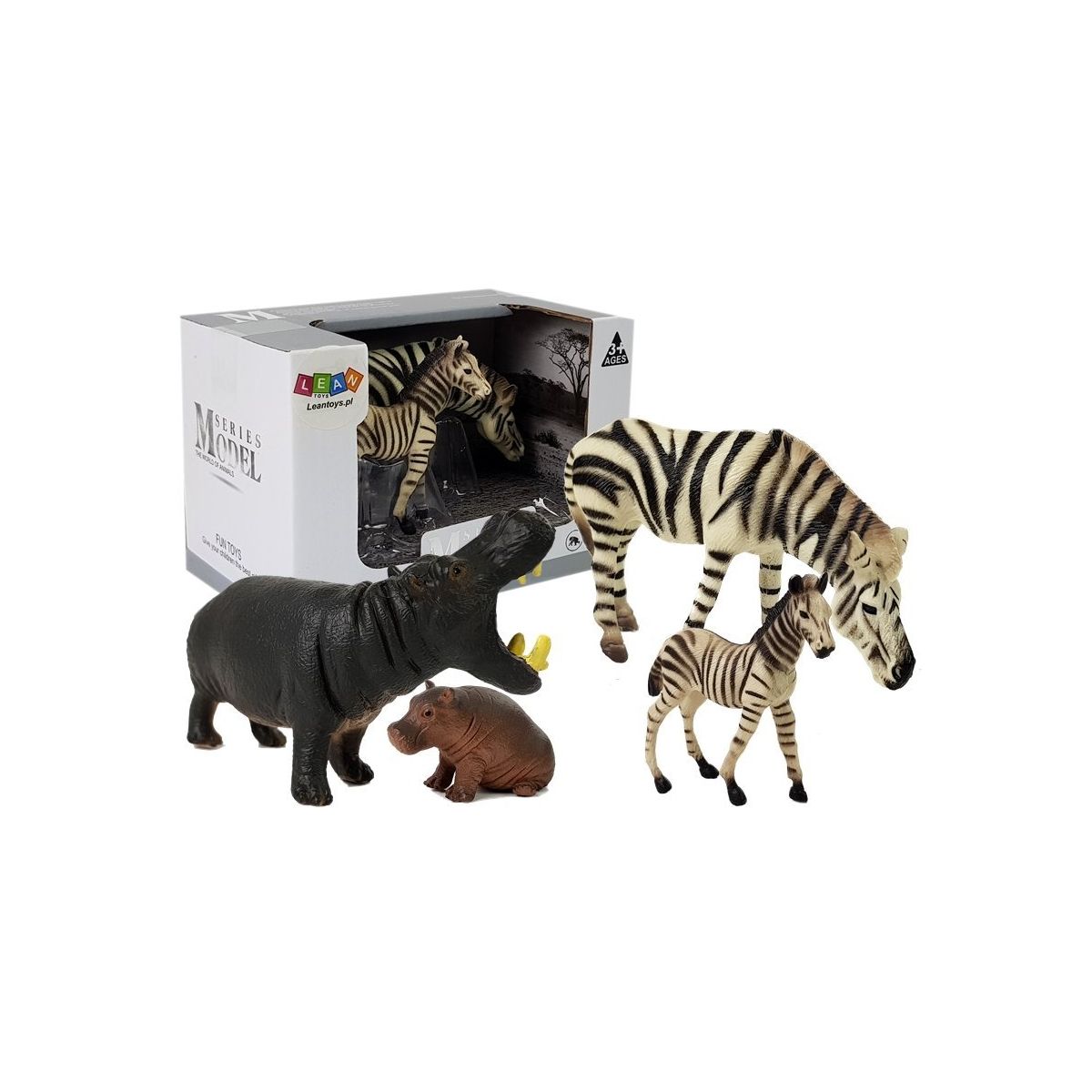 Figurka Lean Zwierzęta Afryka Hipopotam Zebra (7116)