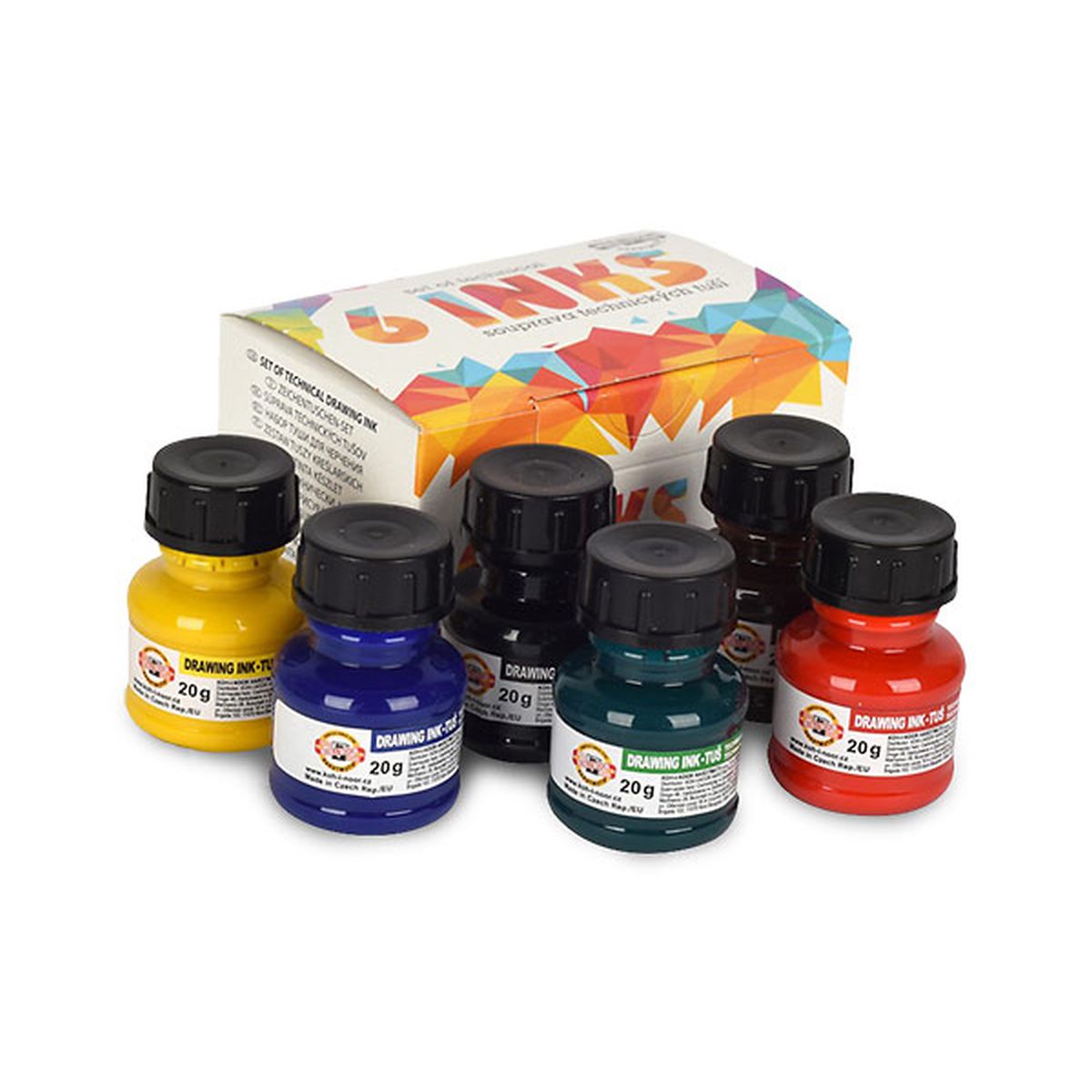 Tusz kreślarski Koh-I-Noor MIX KOLORÓW kolor: mix 20ml