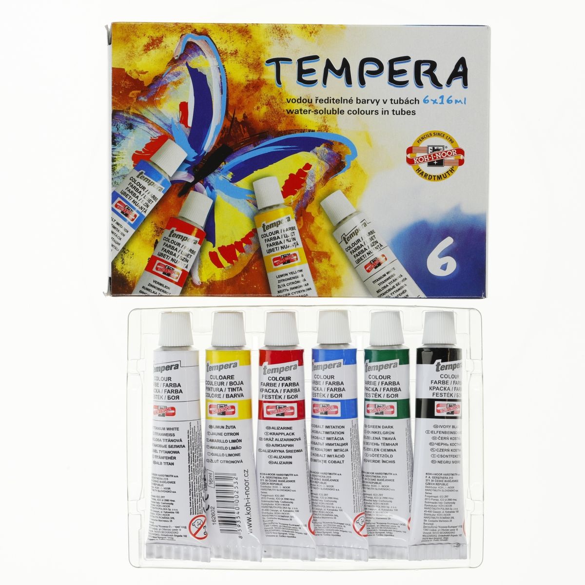 Farba tempera Koh-I-Noor kolor: mix 16ml 6 kolor.