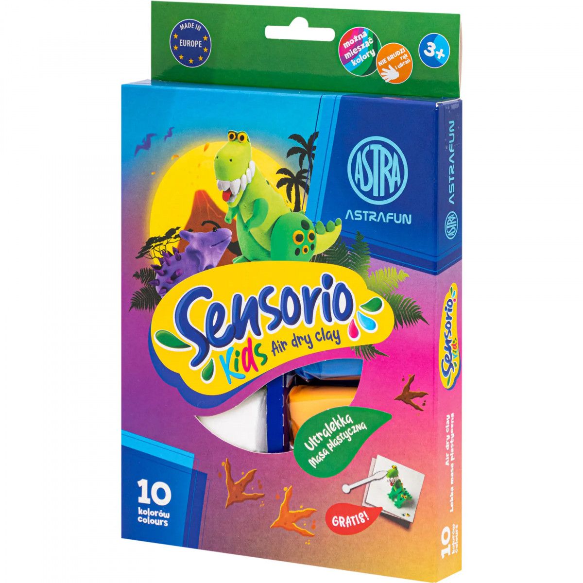 Masa plastyczna dla dzieci DINOZAURY Sensorio Kids mix Astra (336123022)