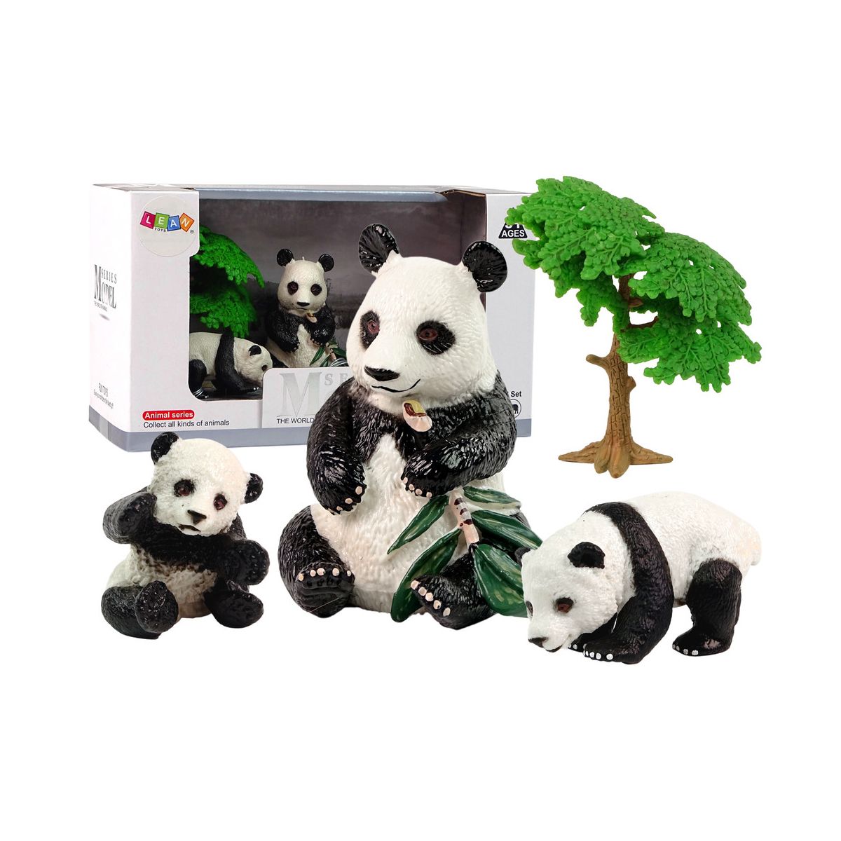 Figurka Lean Figurka Zwierzęta Zestaw Panda Jedząca z Małymi (12355)