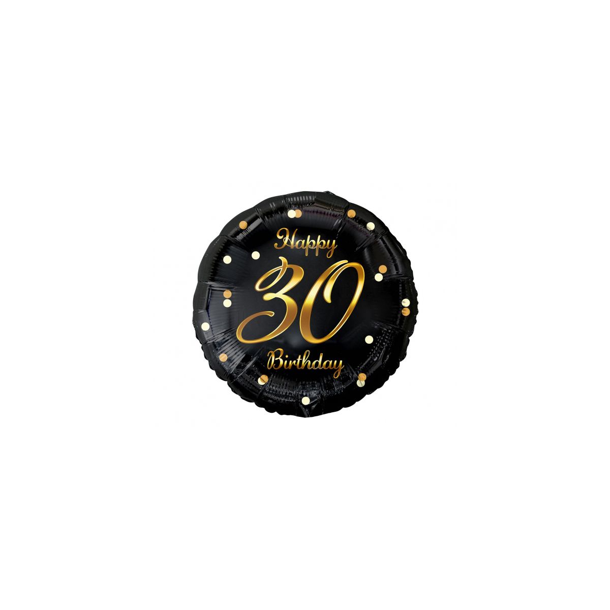 Balon foliowy Godan Happy 30 Birthday, czarny, nadruk złoty 18cal (FG-O30Z)