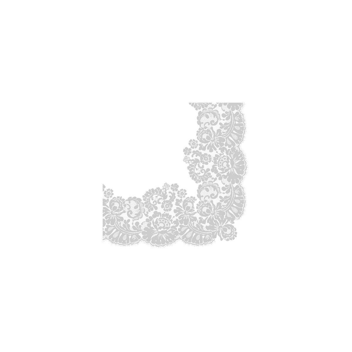 Serwetki Paw Lacy frame silver biały papier [mm:] 330x330 (TL702608)