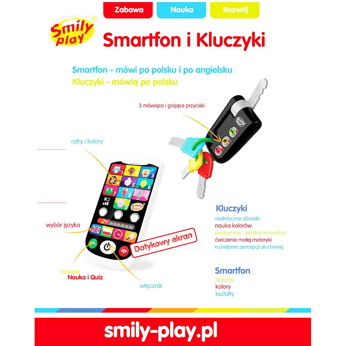 Telefon zabawkowy + kluczyki Smily (SP83681)