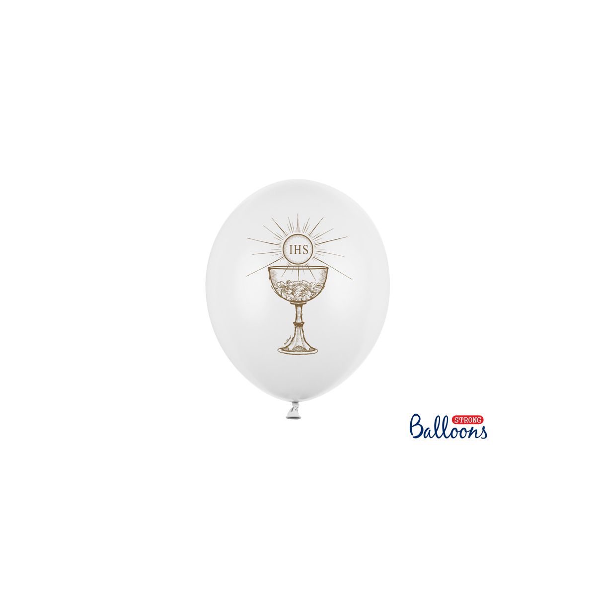 Balon gumowy Partydeco IHS, Pastel Pure White biały 300mm (SB14P-111-008-6)