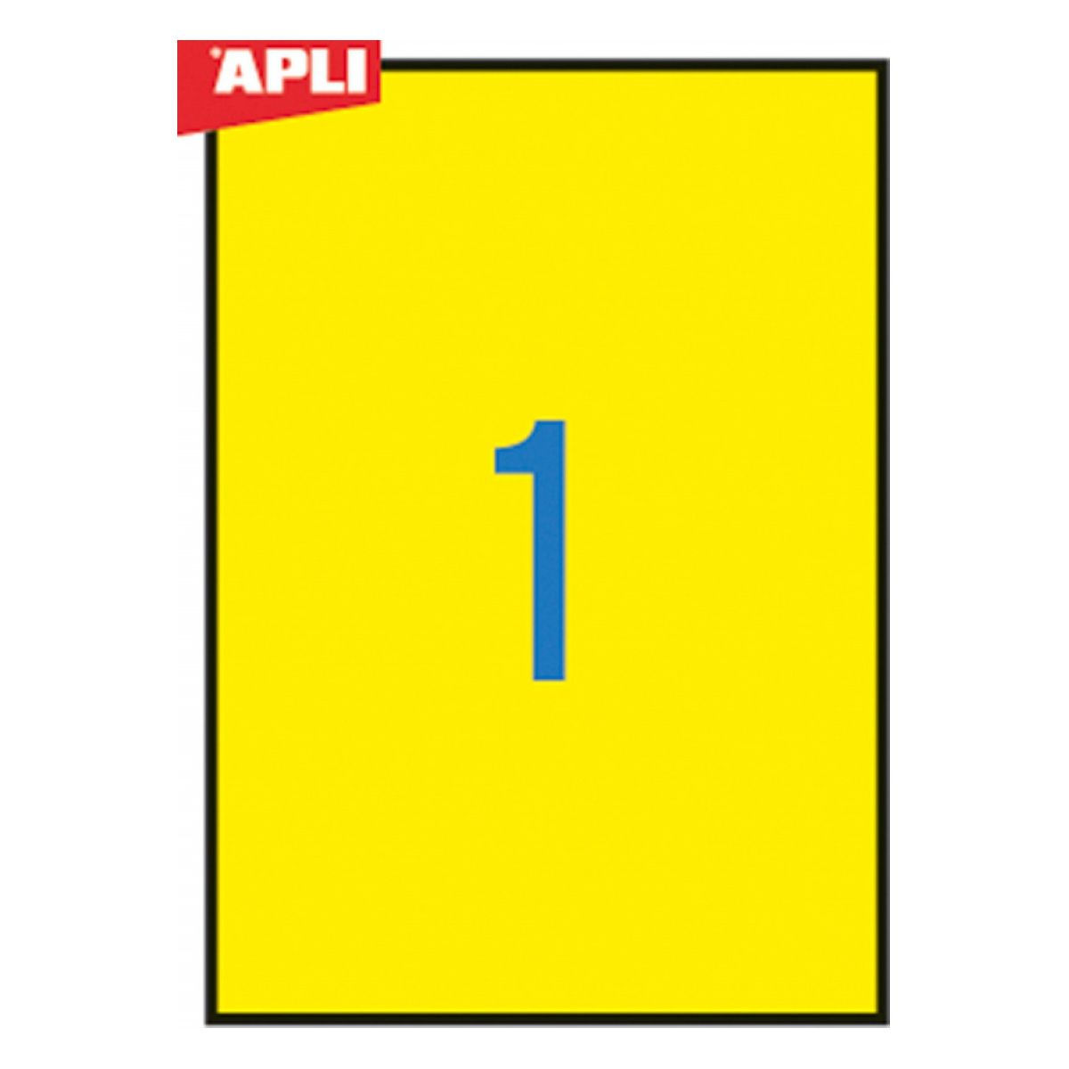 Etykieta samoprzylepna A4 żółty [mm:] 210x297 Apli (AP1599)