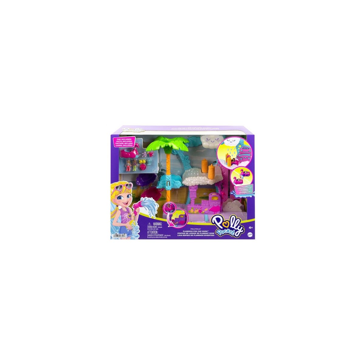 Figurka Mattel Polly Pocket zestaw flamingowa myjnia (HHJ05)