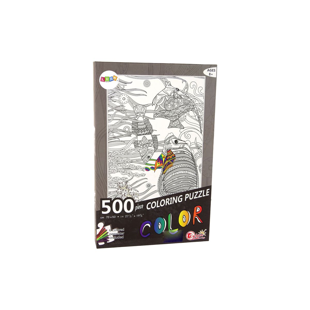 Puzzle Lean Do Kolorowania 500 Elementów Ryby Ocean 500 el. (14155)