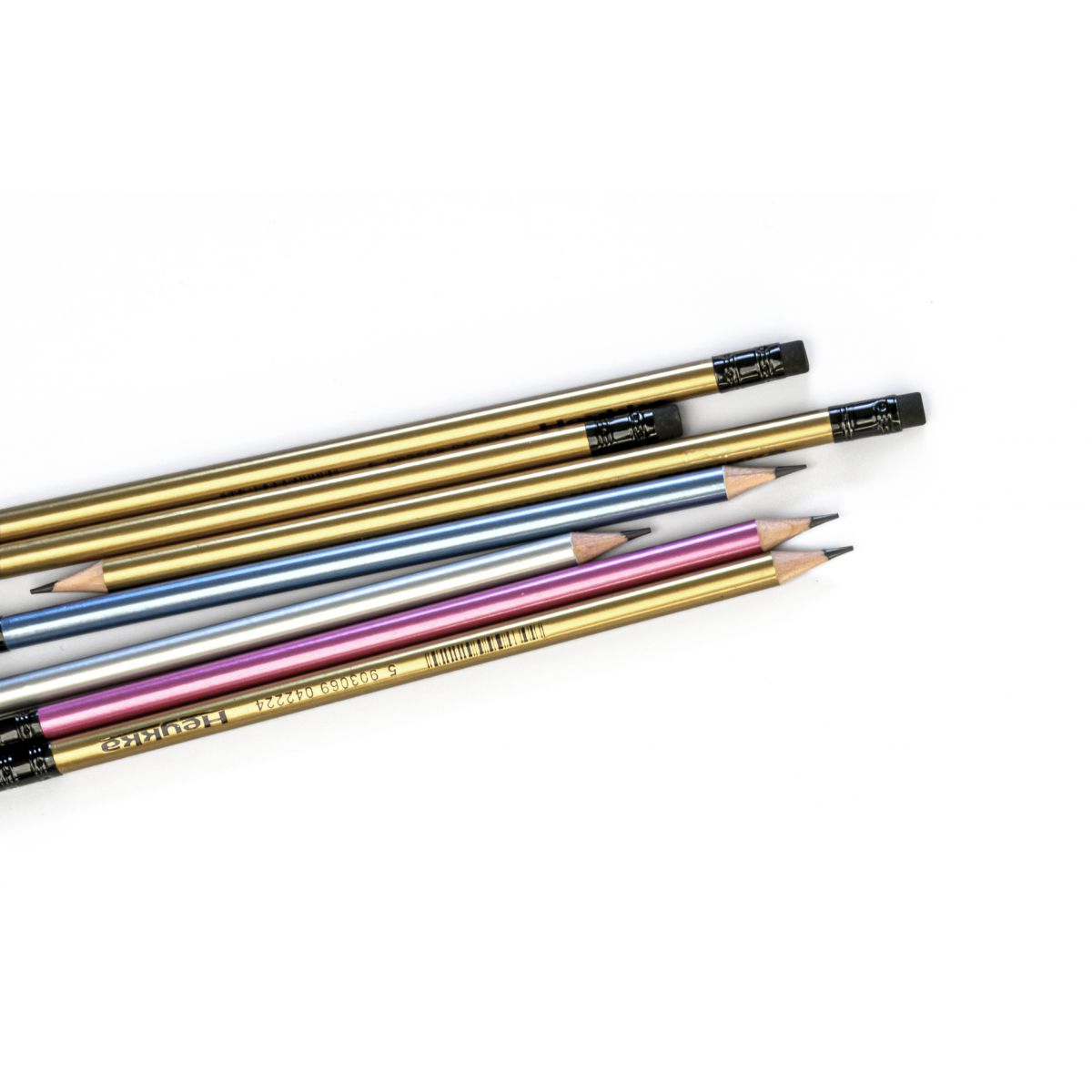 Ołówek Heykka metaliczny z gumką mix kolorów 72 szt HB (609006)