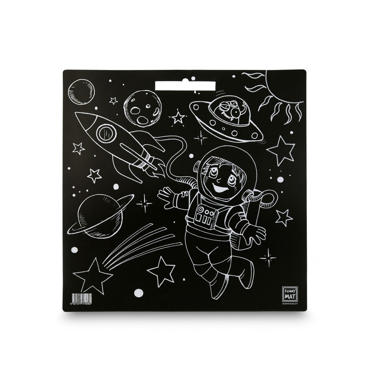 Podkład na biurko Strigo FUNNY MAT BLACK- KREDA SPACE sfu1048 czarny polipropylen PP [mm:] 400x400 (8681379310482)