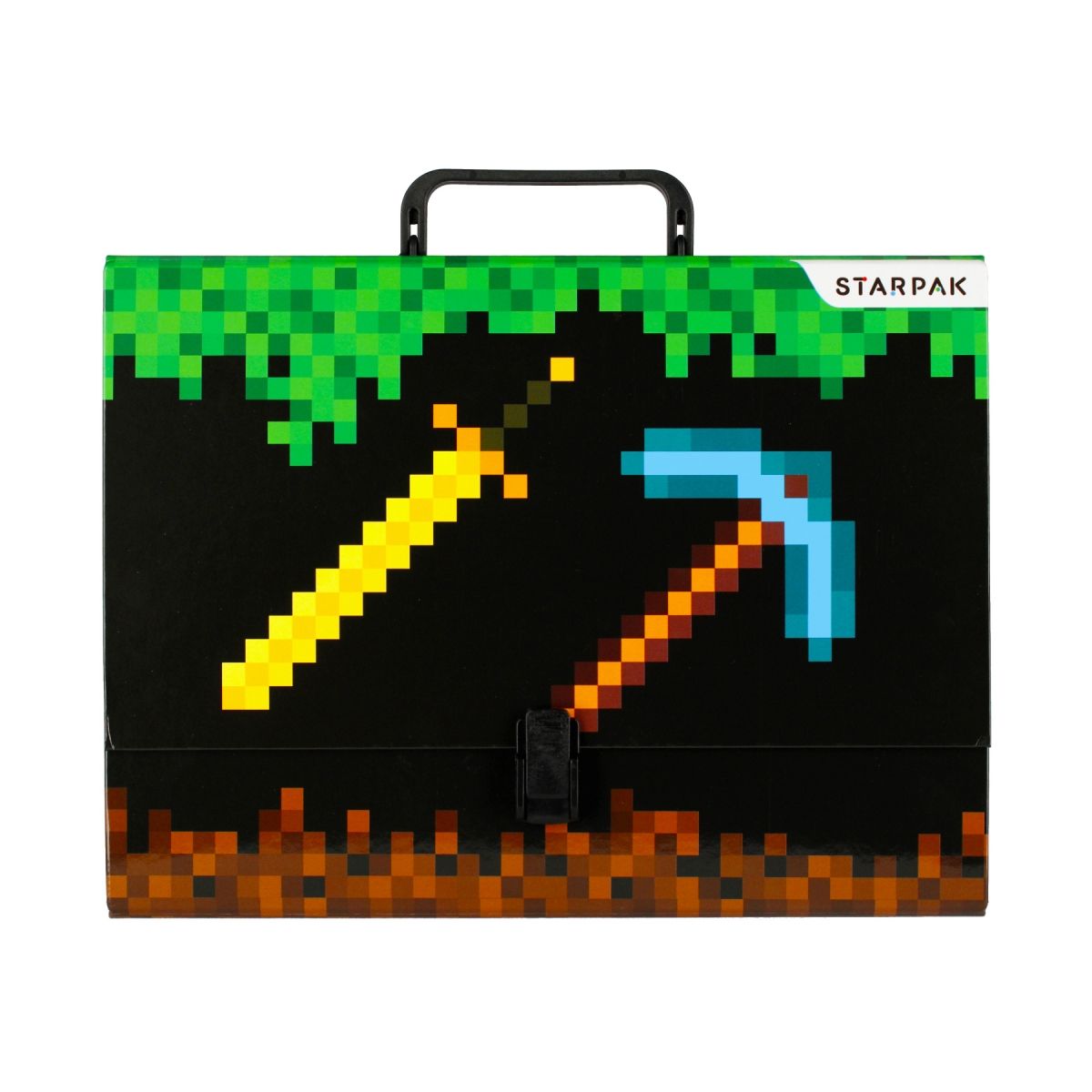 Teczka z szerokim grzbietem na zatrzask Pixel game A4 zielony Starpak (493167)