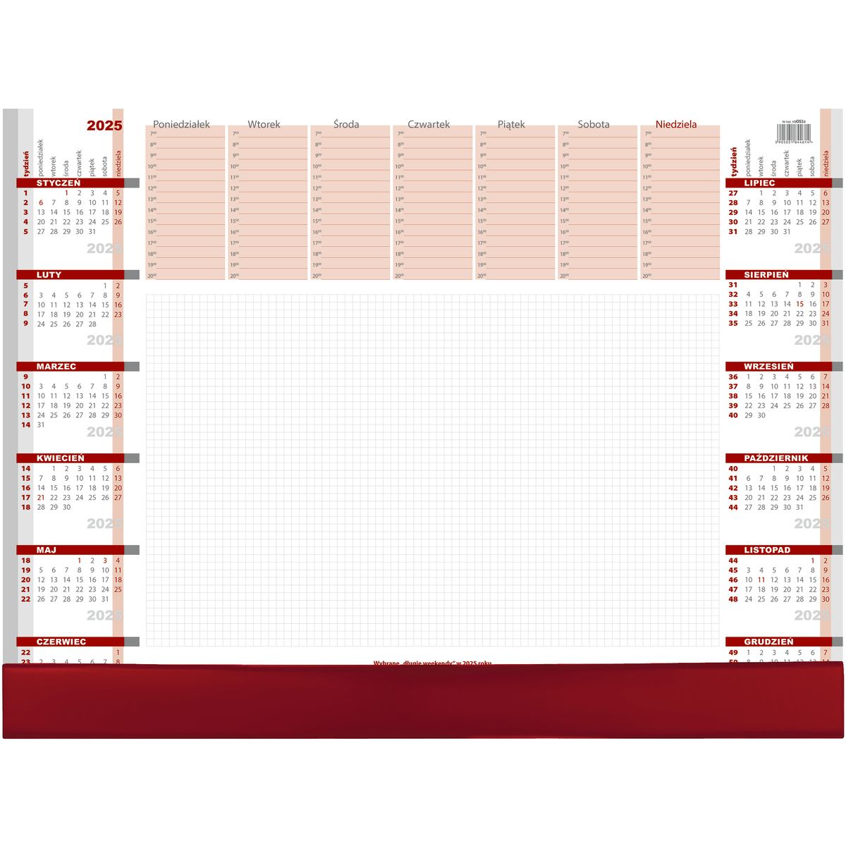 Kalendarz biurkowy Wydawnictwo Wokół Nas biuwar z listwą 550mm x 410mm (KB051B)