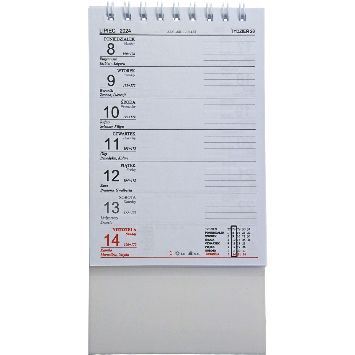 Kalendarz biurkowy Darrieus biurkowe 90mm x 130mm