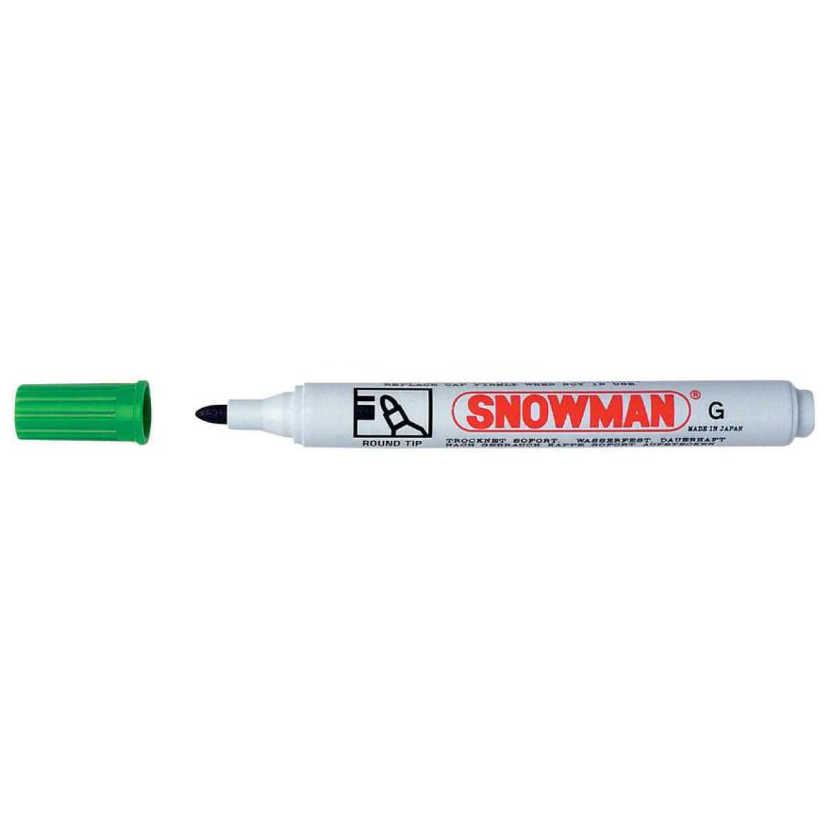 Marker permanentny Snowman zielony, zielony okrągła końcówka
