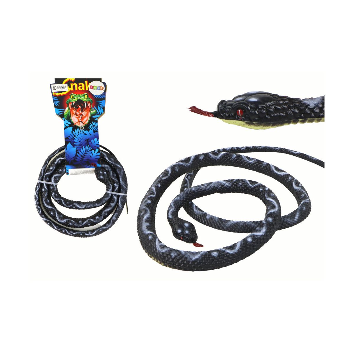 Figurka Lean Sztuczny Gumowy Wąż Koralowy Czarny PVC (16551)