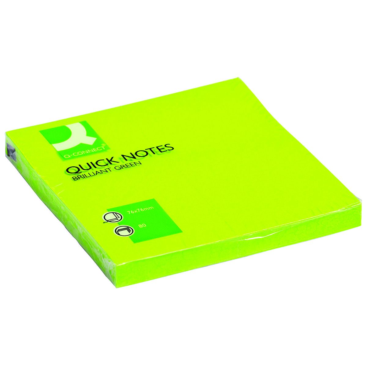 Notes samoprzylepny Q-Connect zielony 80k [mm:] 76x76 (KF10515)