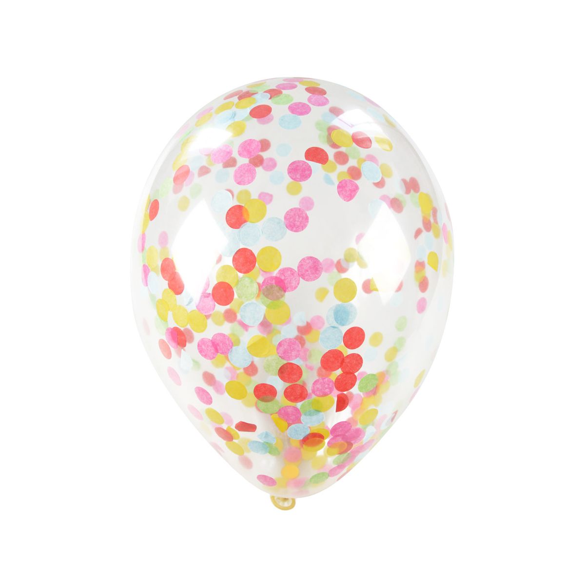 Balon gumowy Arpex z kolorowym konfetti (5 szt.) transparentny 300mm (KB2688)