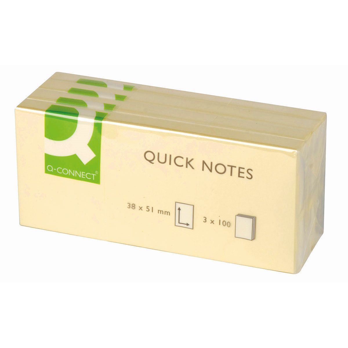 Notes samoprzylepny Q-Connect żółty 100k [mm:] 38x51 (KF10500)