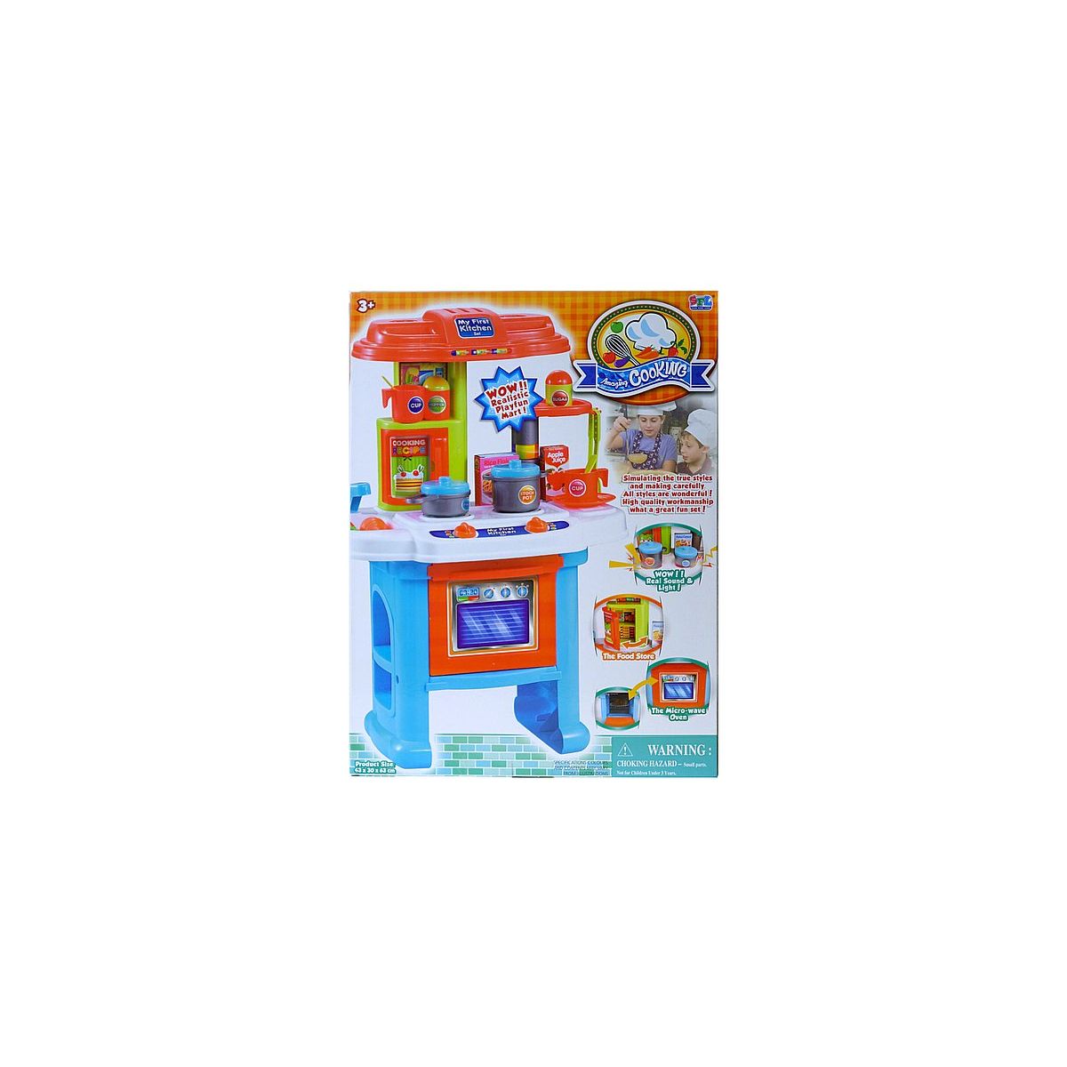 Kuchnia zabawkowa z wyposażeniem, piekarnik, światło, dźwięk Adar (589773)