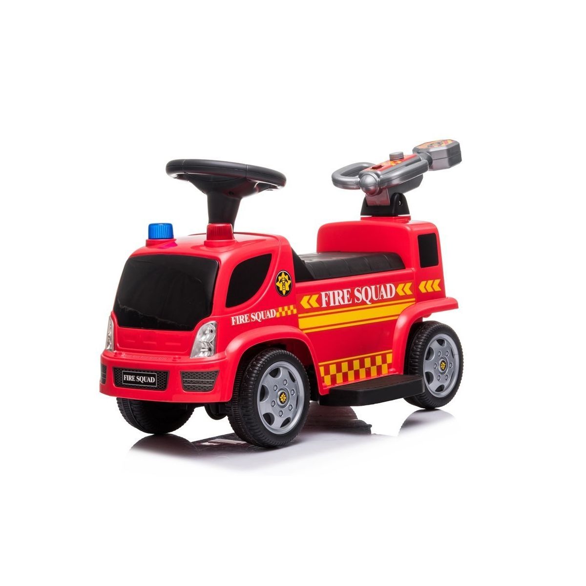 Jeździk Straż Pożarna Armatka Bańki Mydlane Dźwięki Koguty Podpórka Na Akumulator Lean (9175)