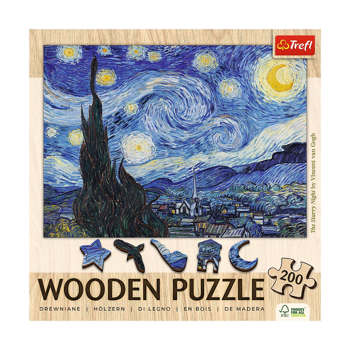 Puzzle Trefl Drewniane Gwiaździsta Noc - Vincent van Gogh (20248)