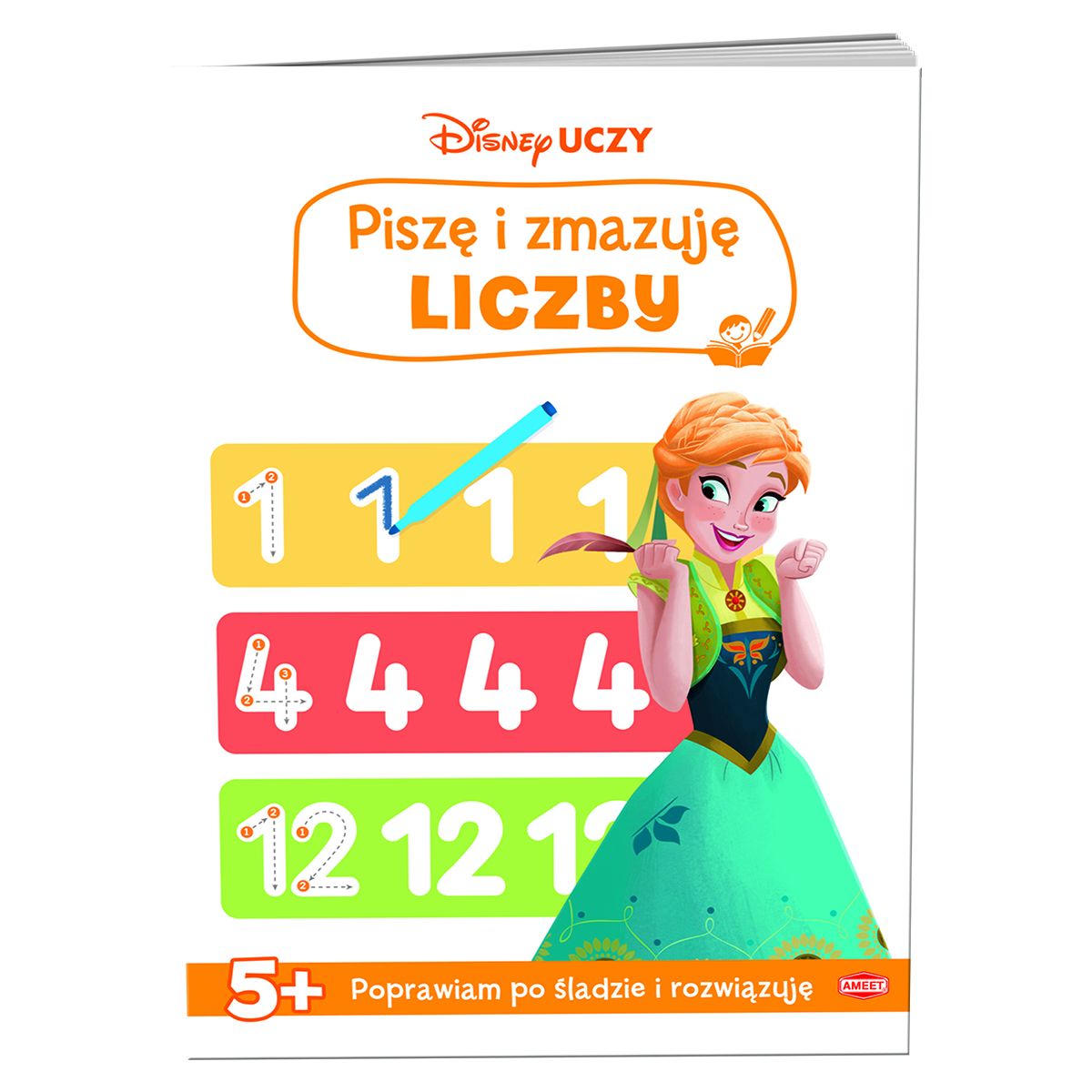 Książka dla dzieci Ameet DISNEY UCZY. KRAINA LODU. PISZĘ I ZMAZUJĘ LICZBY