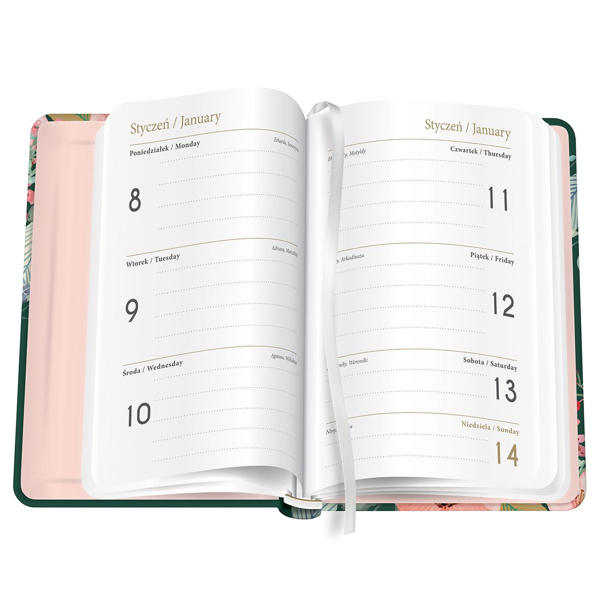 Kalendarz książkowy (terminarz) 5902277338174 Interdruk Metalic terminarz A6/192 A6 (GARDEN)