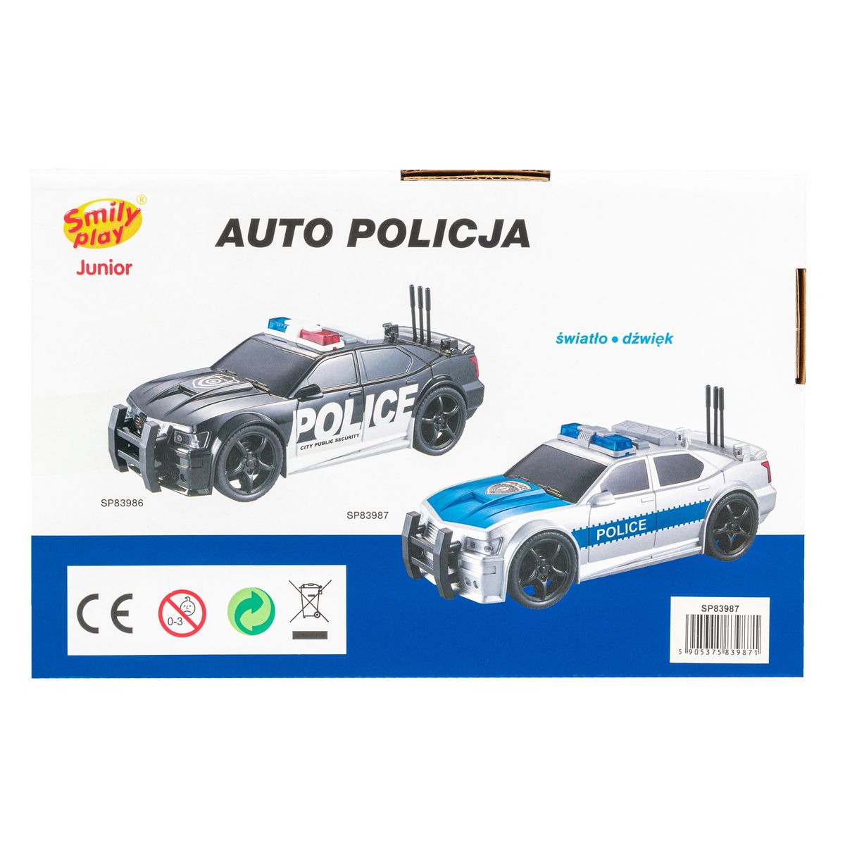 Samochód  policyjny światło i dźwięk Anek (SP83986)