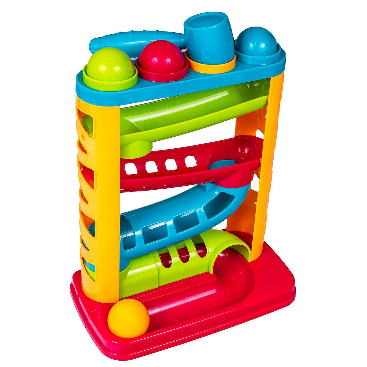 Zabawka edukacyjna zjeżdżalnia z piłeczkami i młotkiem Smily Play (SP82932)