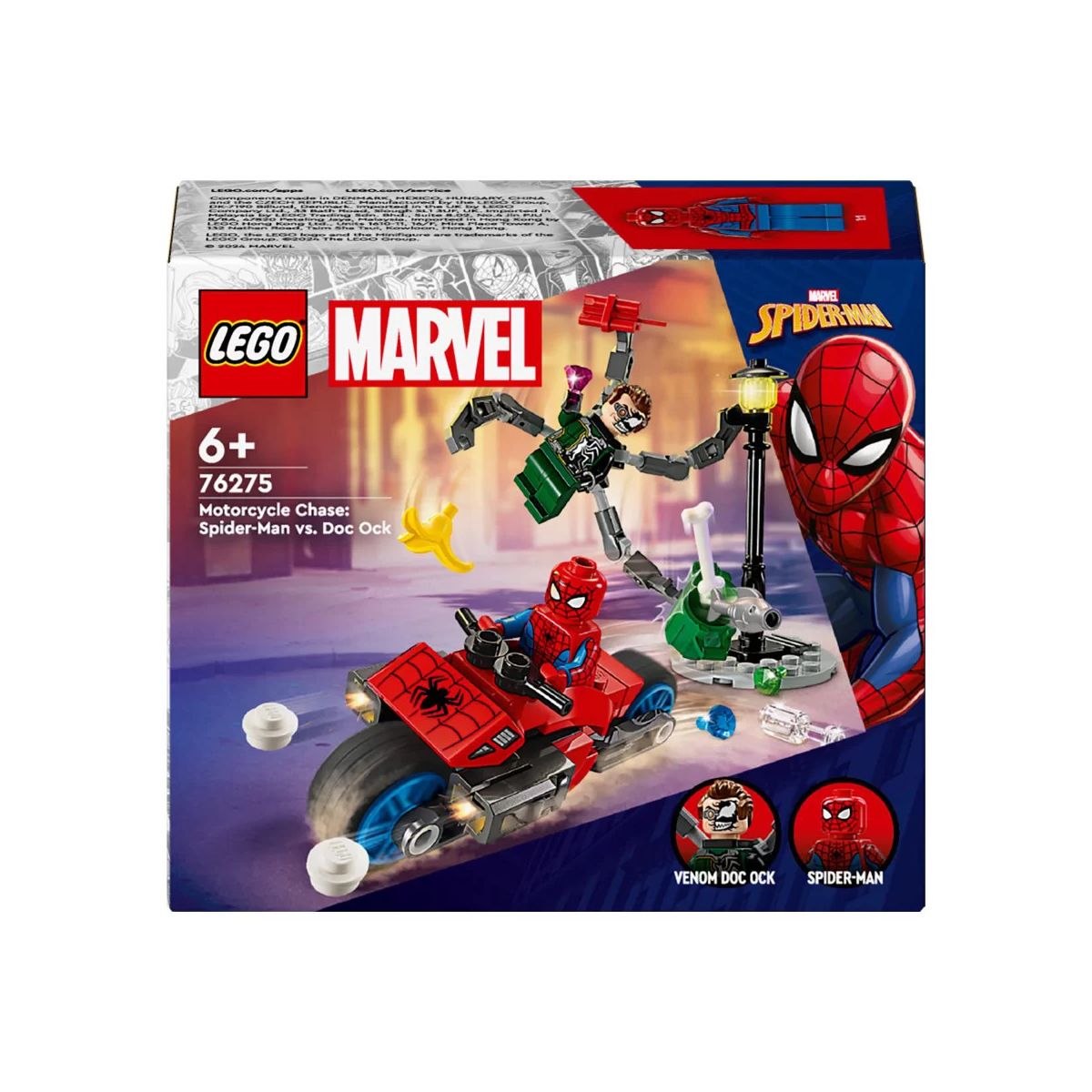 Klocki konstrukcyjne Lego Super Heroes Pościg na motocyklu: Spider-Man vs. Doc Ock (76275)