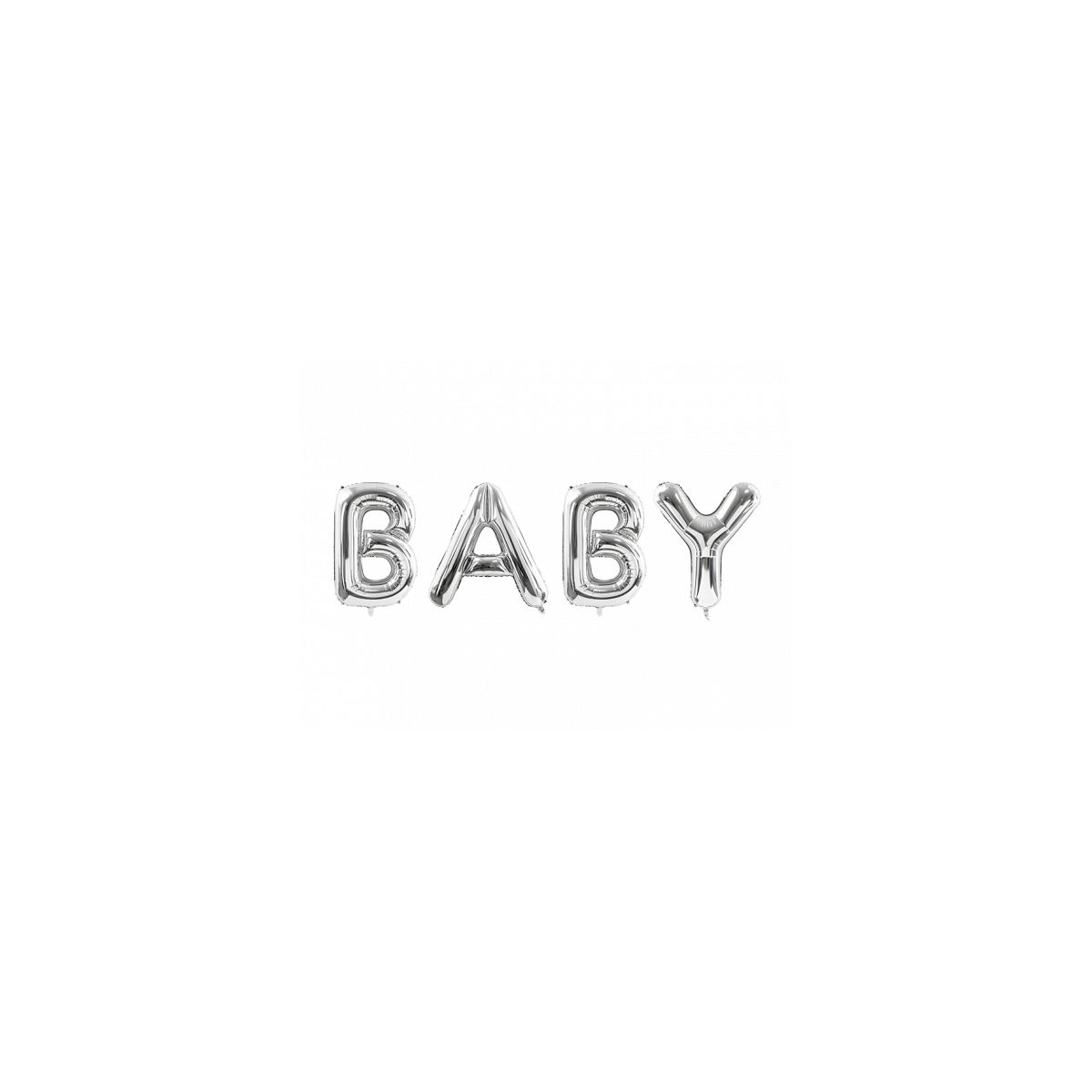 Balon foliowy Partydeco Baby, 262x86cm, srebrny 34cal (FB56M-018)