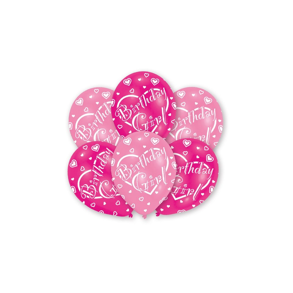 Balon gumowy Amscan 6 szt urodziny różowy jasny (995712)