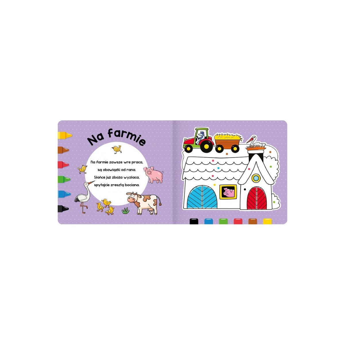 Książeczka edukacyjna Kolorowanka z kredkami woskowymi. Udane zabawy malucha Aksjomat