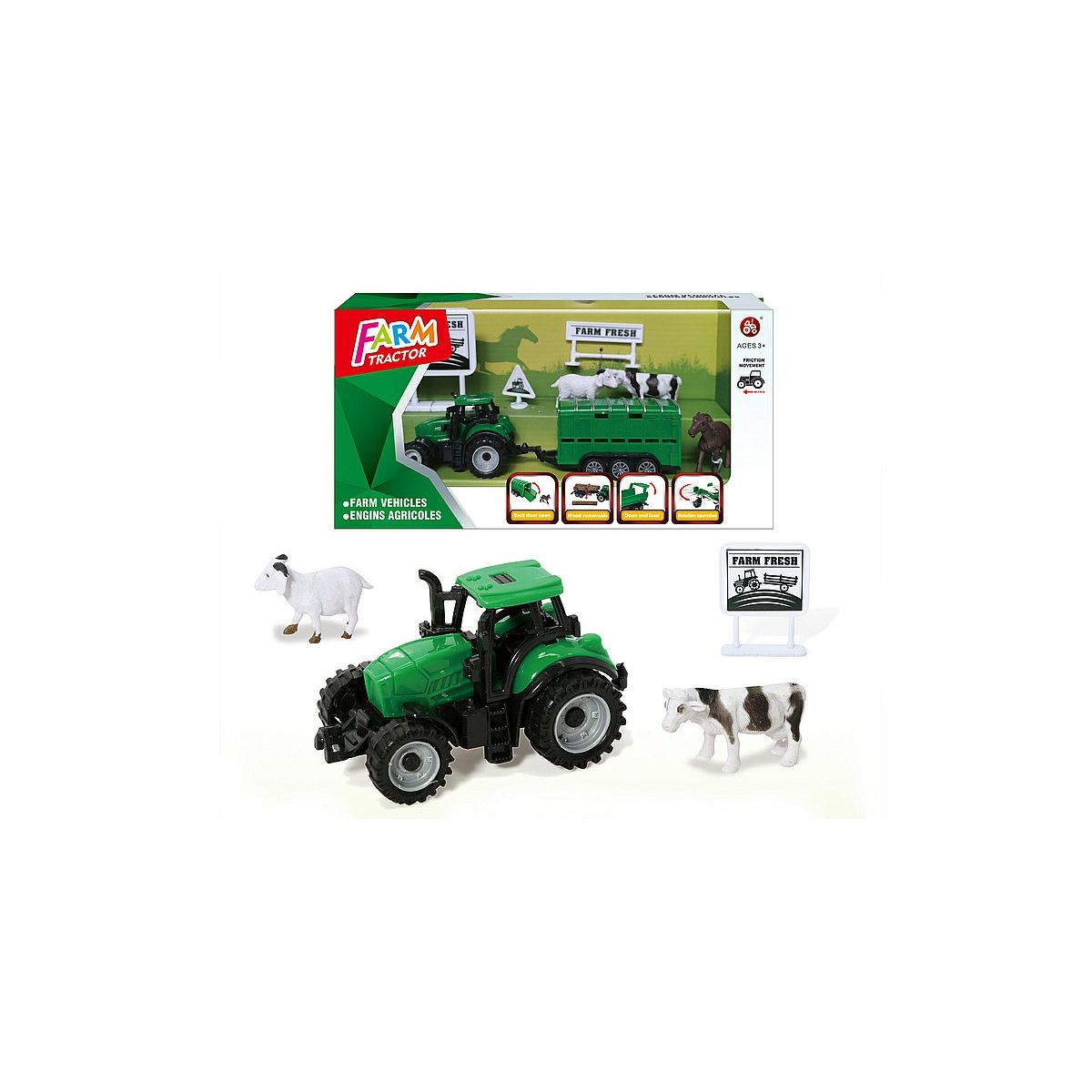 Traktor z przyczepą i zwierzętami Adar (581951)
