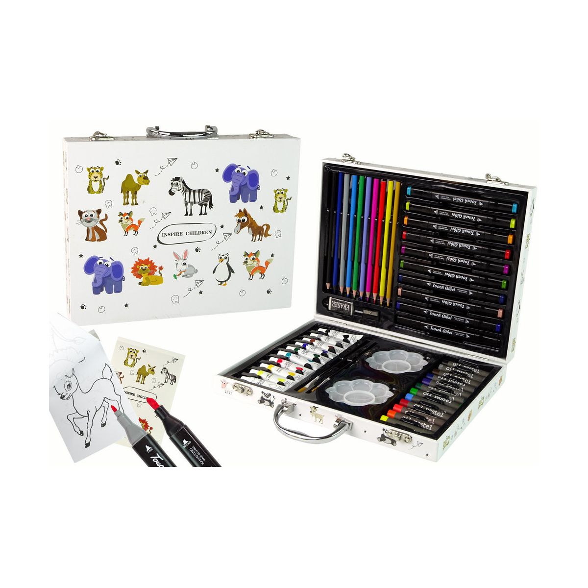 Zestaw kreatywny dla dzieci Zestaw małego artysty w walizce (68 elementów) Lean (16154)