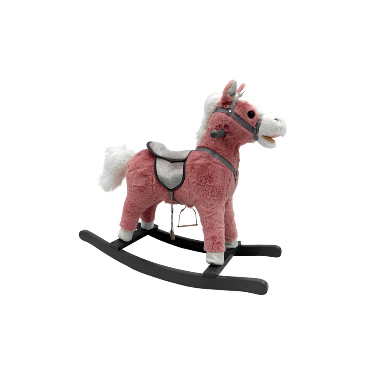 Koń na biegunach 74 cm Dźwięki Różowy Lean (15564)