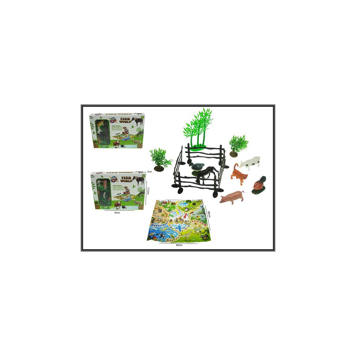 Figurka Hipo Zwierzęta farma z matą z grą (H13507)