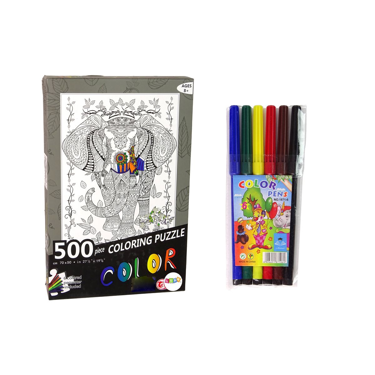 Puzzle Lean Do Kolorowania 500 Elementów Słoń 500 el. (14154)