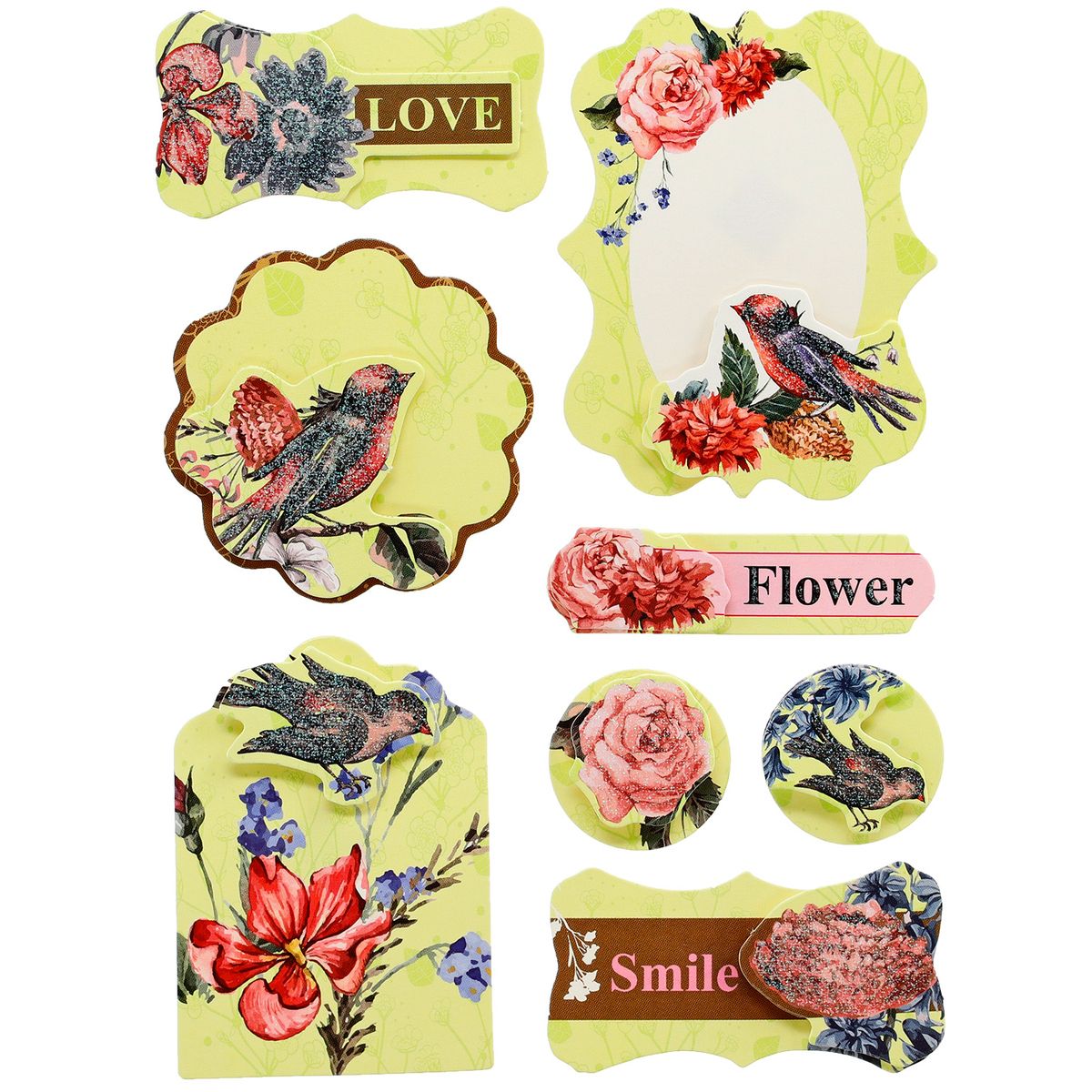 Naklejka (nalepka) Craft-Fun Series ramki-kwiaty, ptaki Titanum (FUX-008)