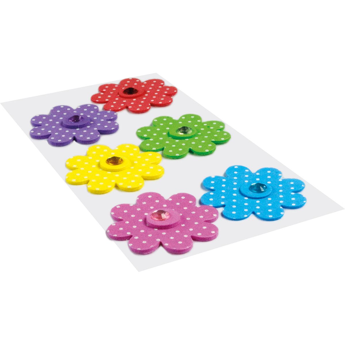 Naklejka (nalepka) Craft-Fun Series piankowe kwiaty z kryształkiem Titanum (5052B)