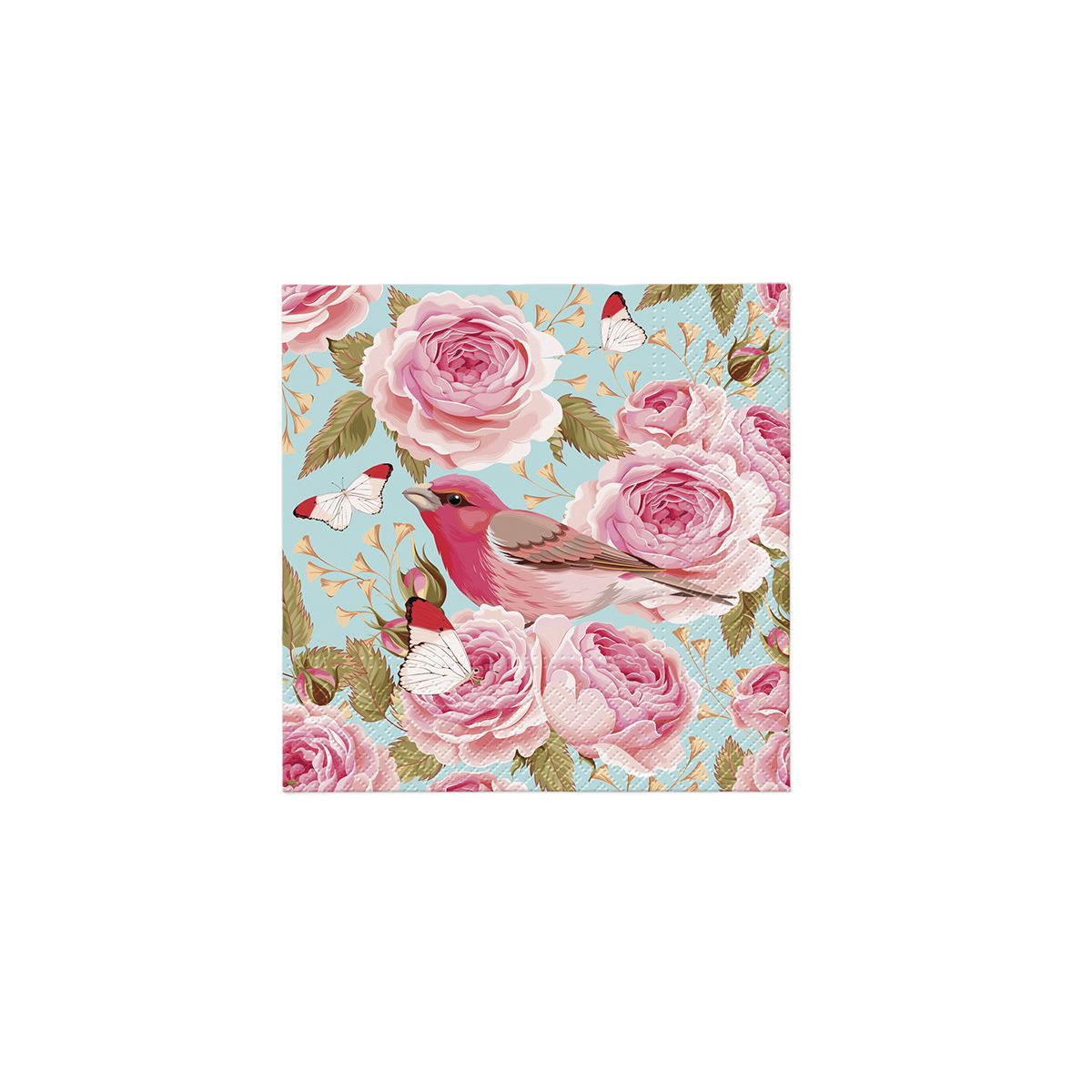 Serwetki English Roses Bird mix nadruk bibuła [mm:] 330x330 Paw (TL123800)