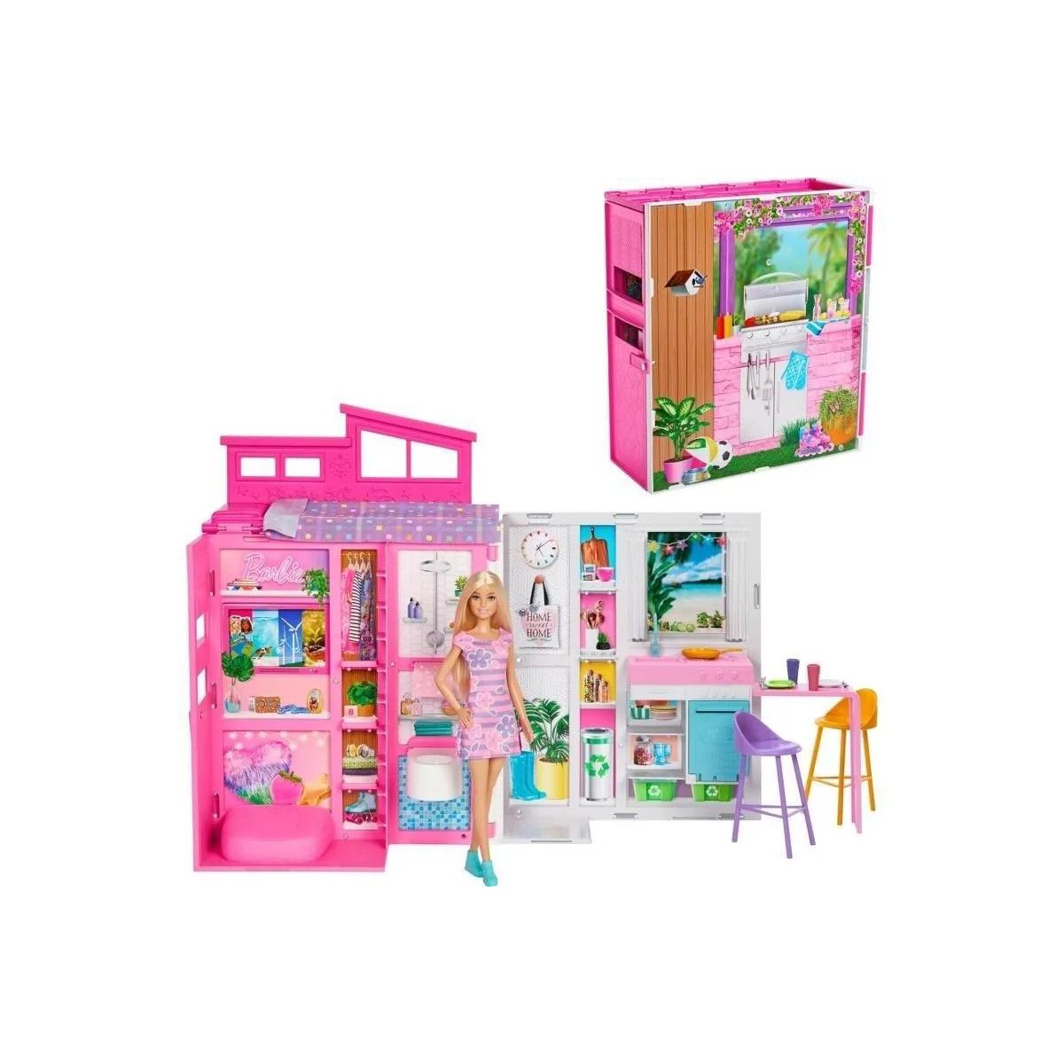 Domek dla lalek Fashionistas rzytulny domek + Lalka Barbie (HRJ77)