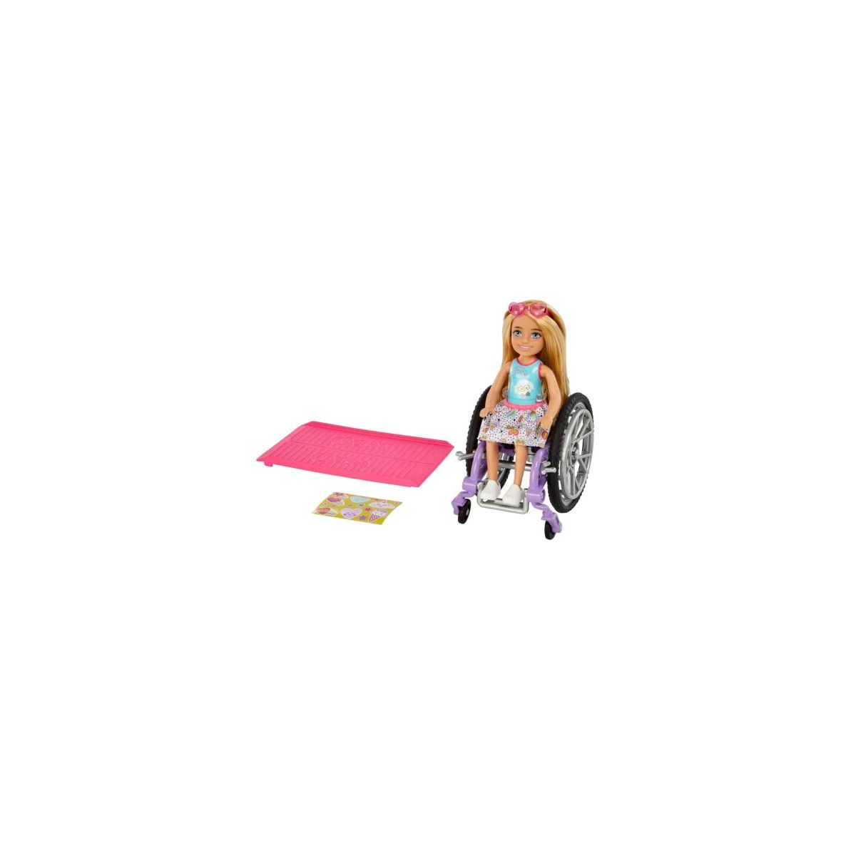 Lalka Chelsea na wózku, blond Barbie (HGP12)