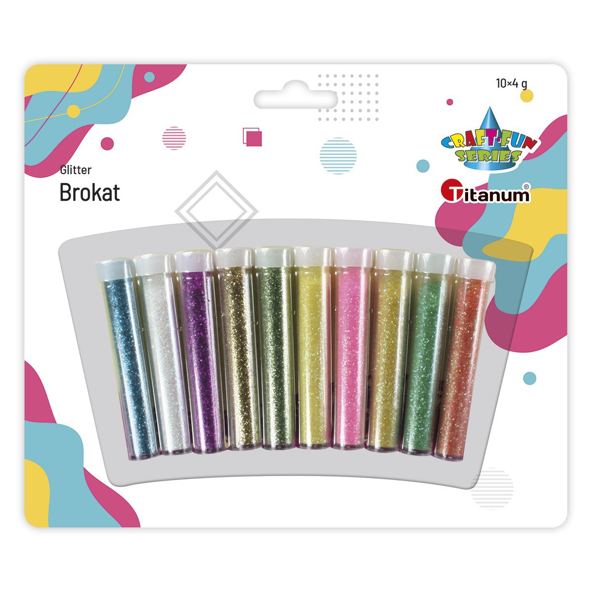 Brokat Titanum Craft-Fun Series tęczowy kolor: mix 10 kolor. (BR C10)