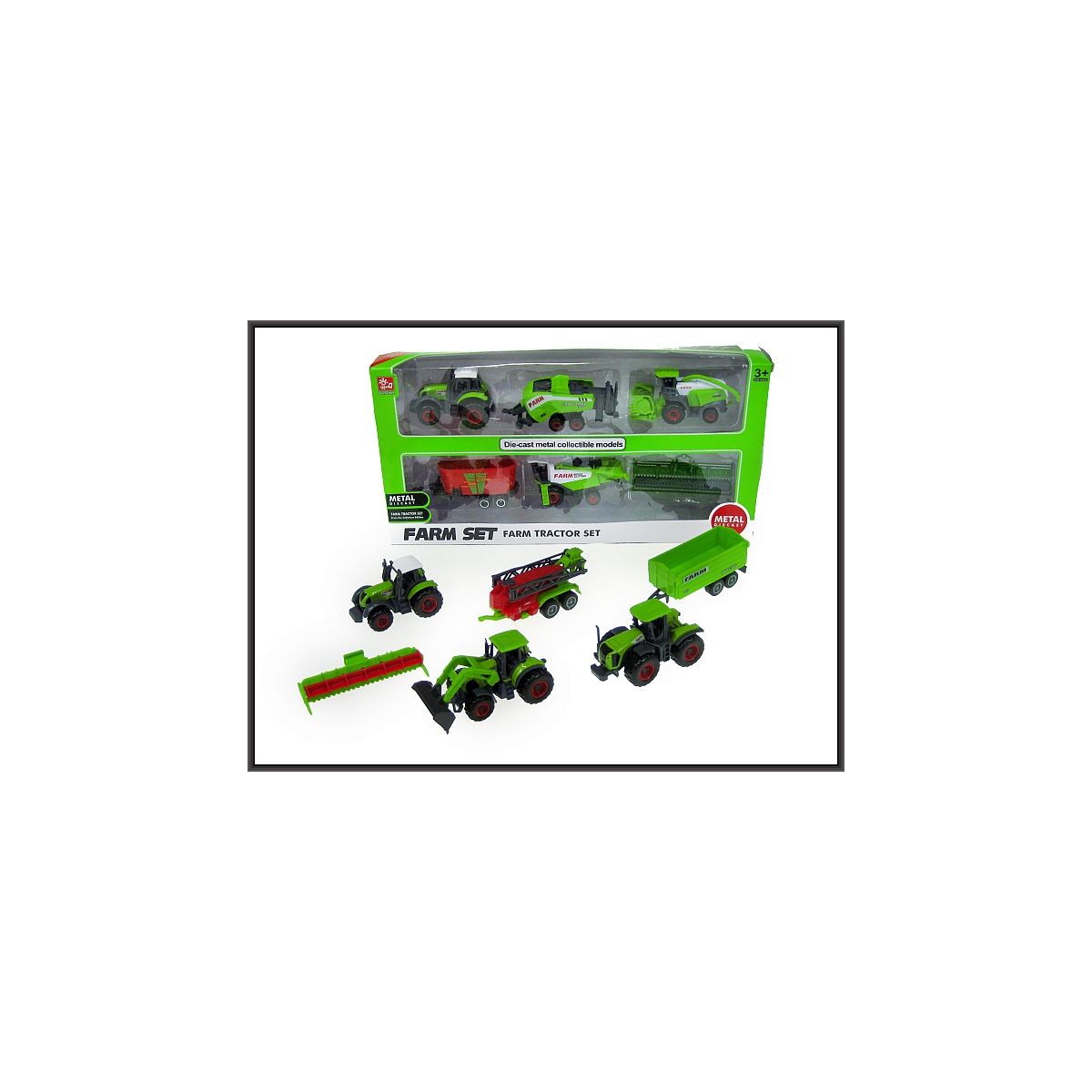 Traktor Zestaw pojazdów rolniczych 6-elemntów 2-rodzaje Hipo (HXSQ09)