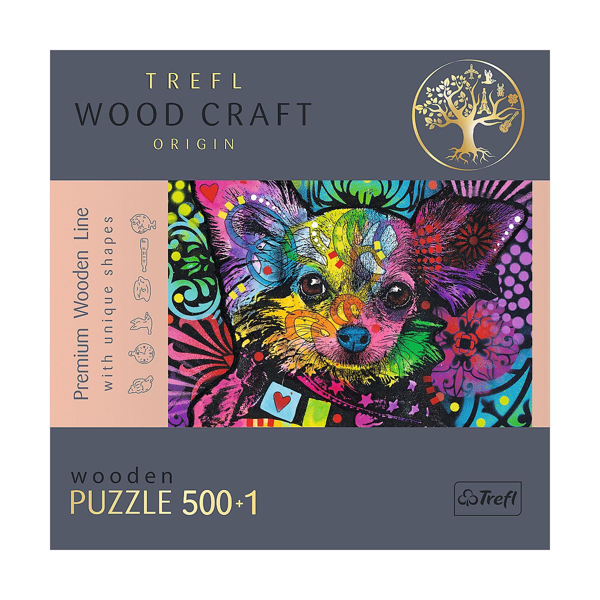 Puzzle przestrzenne Trefl drewniane Kolorowy szczeniak 501 el. (20160)
