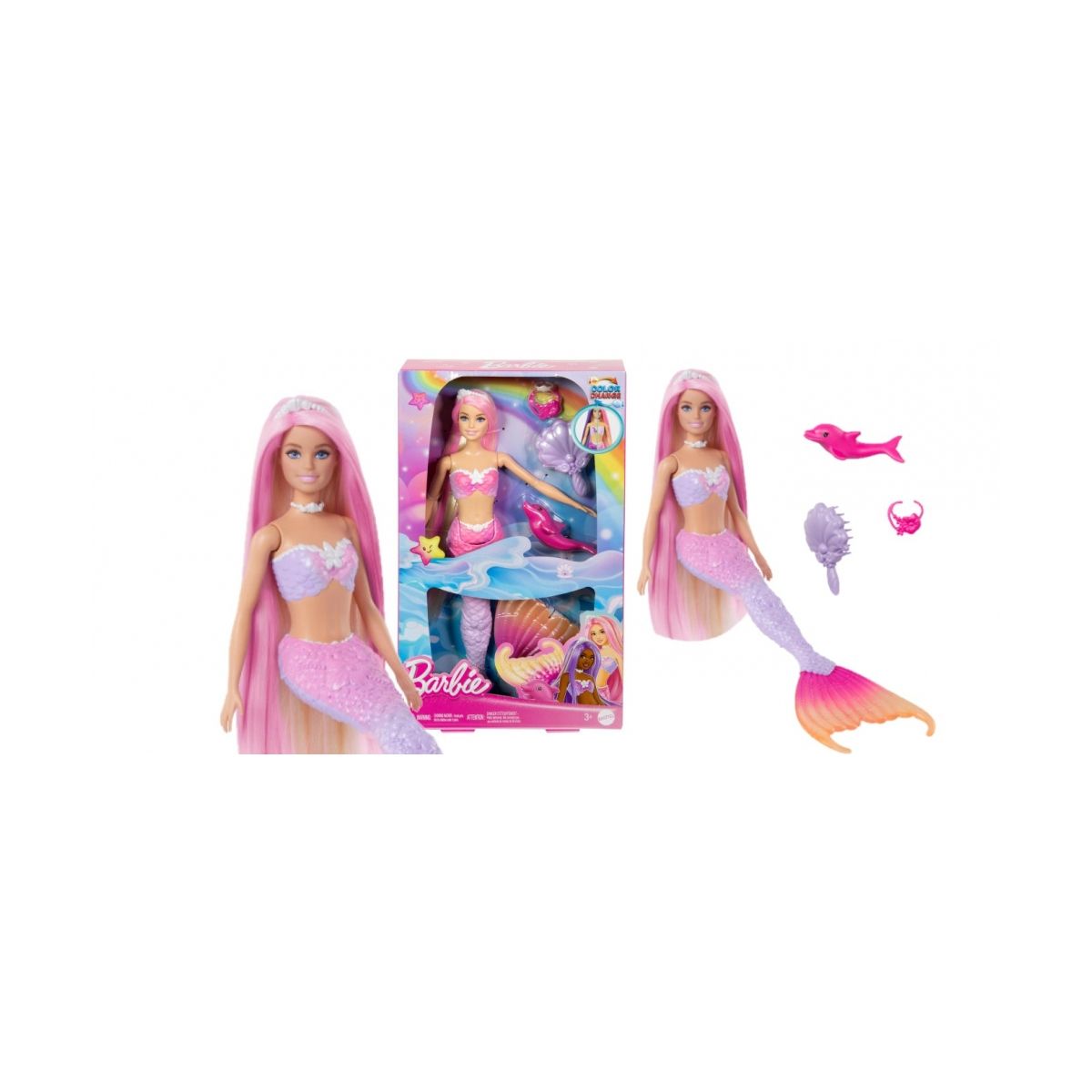 Lalka Malibu Syrenka Zmiana koloru [mm:] 290 Barbie (HRP96)